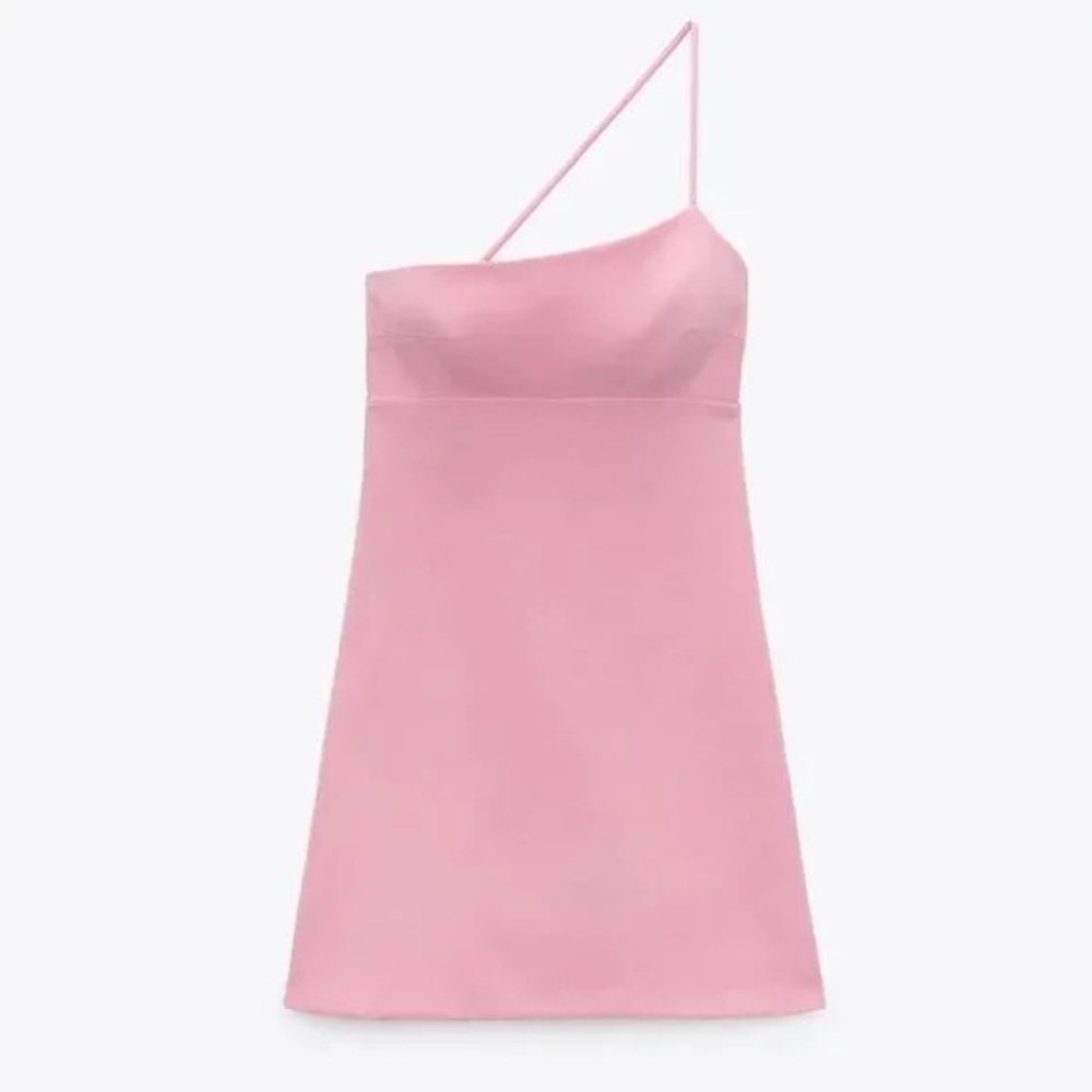 ZARA Pink Asymmetrical Dress (Medium)